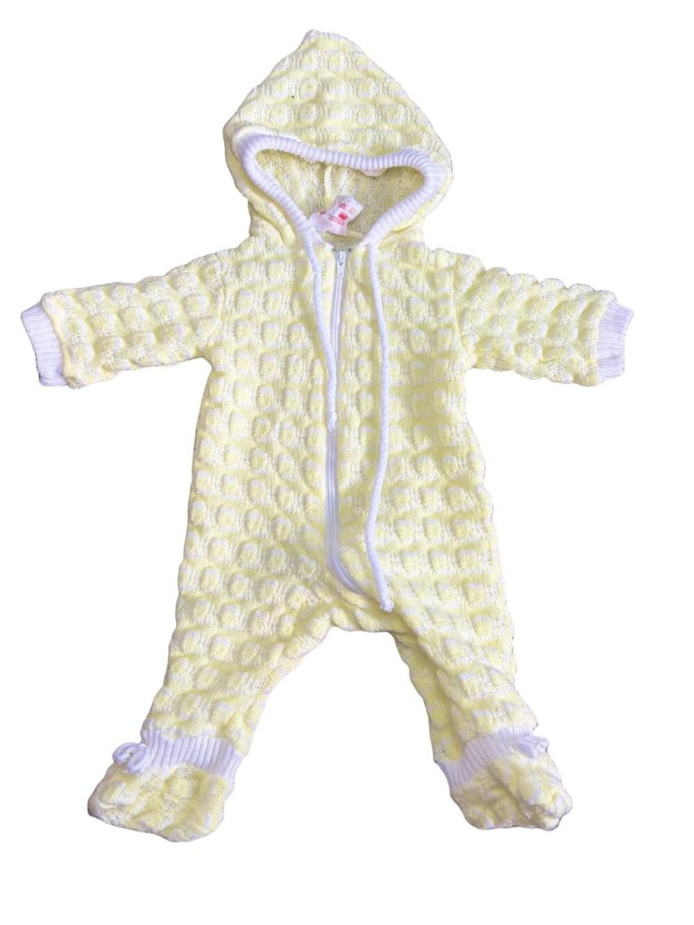 Vintage Tiny Tots Signature Baby Knit Footed Sleeper Jumpsuit Hooded Canada